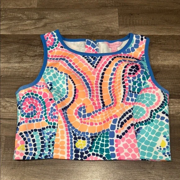 Lilly Pulitzer Women’s S. Kennedy Skirt & Crop Top Tile Wave. RARE BEAUTY! - Picture 2 of 6